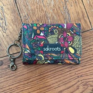 Sakroots Floral Pattern Keychain Wallet